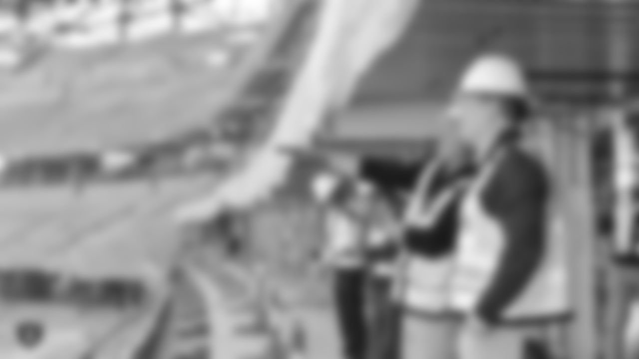 NFL Commissioner Roger Goodell visited Allegiant Stadium to see an update on the progress and take a tour of the construction site with Owner Mark Davis and President Marc Badain.