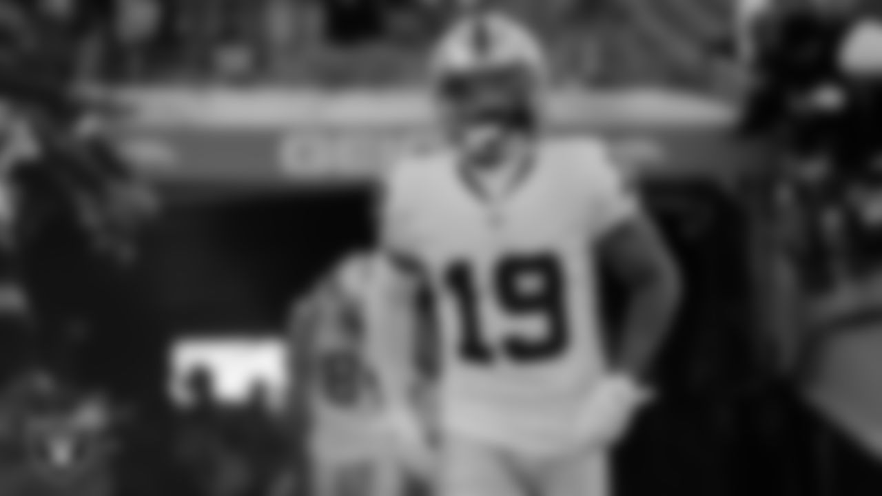 Las Vegas Raiders wide receiver DJ Turner (19) walks down the tunnel before the regular season away game against the Denver Broncos at Empower Field at Mile High.
