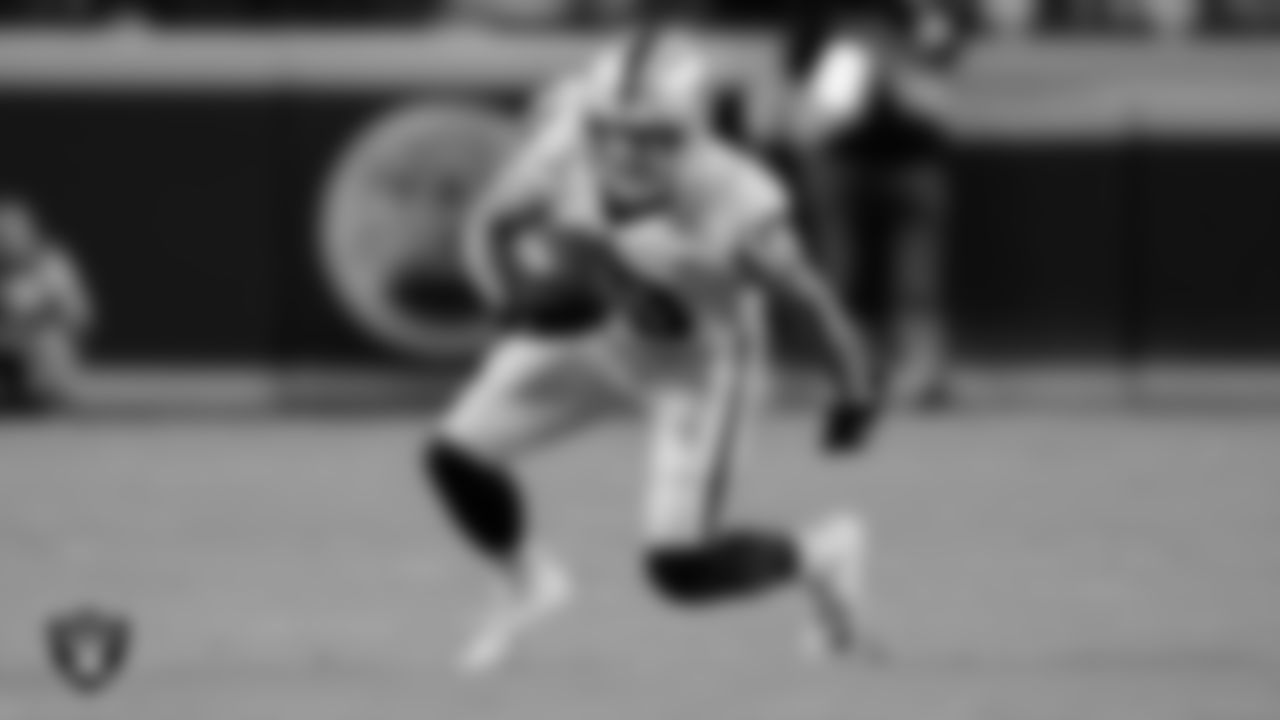 Las Vegas Raiders wide receiver Hunter Renfrow (13) during the regular season away game against the Kansas City Chiefs at GEHA Field at Arrowhead Stadium.