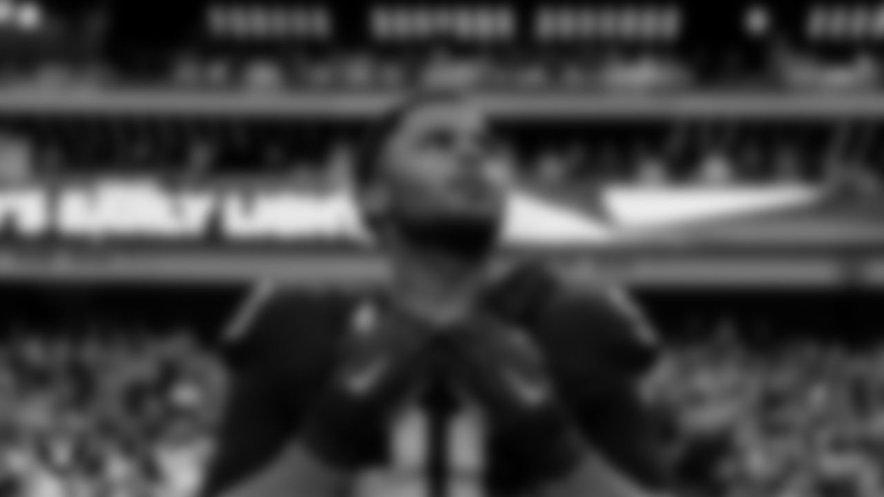 Las Vegas Raiders defensive lineman Jerry Tillery (90) during the national anthem before the regular season home game against the Los Angeles Chargers at Allegiant Stadium.