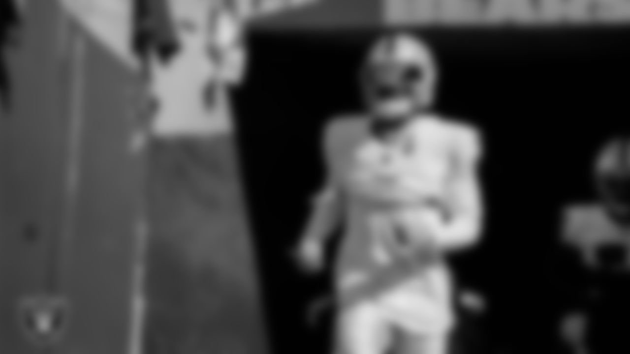 Las Vegas Raiders wide receiver DeAndre Carter (3) walks down the tunnel before the regular season away game against the Chicago Bears at Soldier Field.