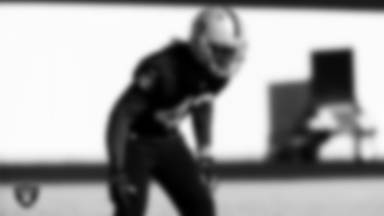 Las Vegas Raiders linebacker Cory Littleton (42) during practice at Intermountain Healthcare Performance Center.