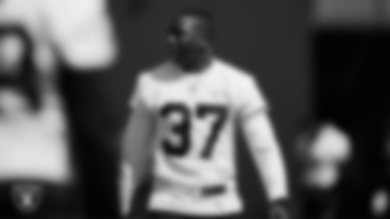 Las Vegas Raiders safety Tyree Gillespie (37) during practice at Intermountain Healthcare Performance Center.