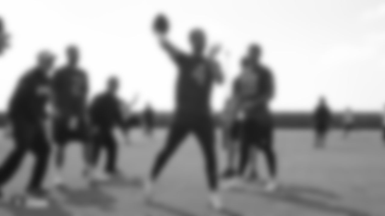 Raiders quarterback Derek Carr (4) at a workout during phase two of the offseason program at the Raiders Practice Facility in Alameda, Calif.