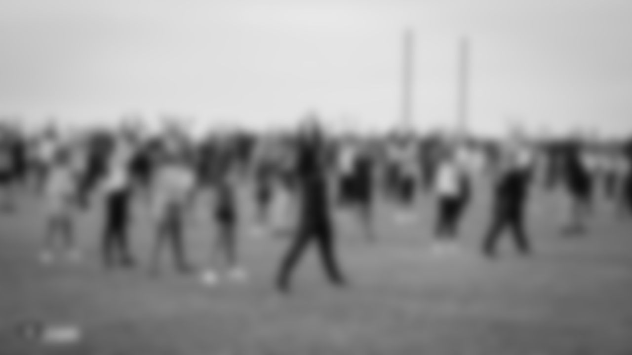 The Raiderettes, Junior Raiderettes, and parents on the second day of Junior Raiderettes practice at the Oakland Raiders Practice Facility, Sunday, August 19, 2018, in Alameda, Calif.