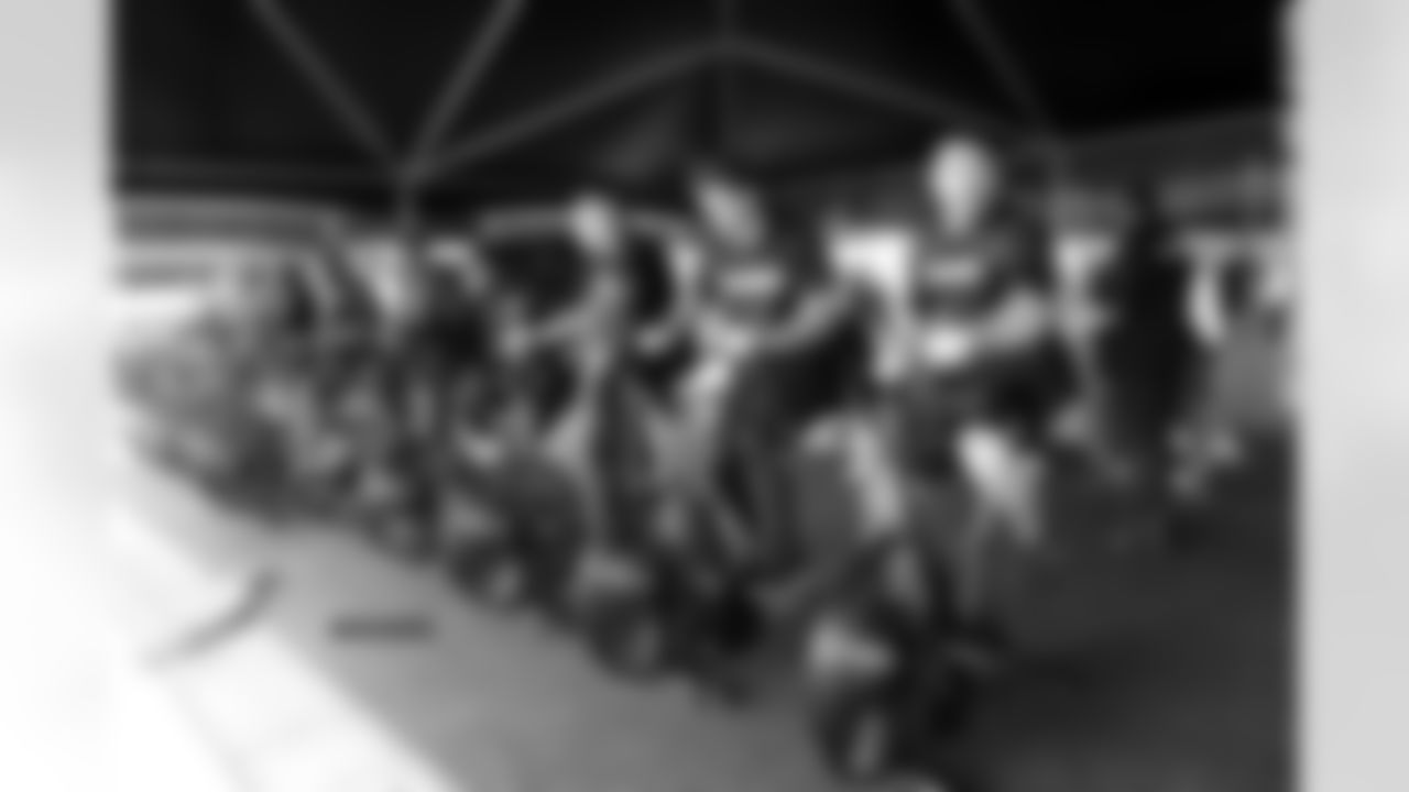 Tight ends and offensive linemen on the bikes.