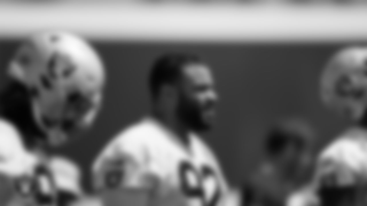 Las Vegas Raiders defensive tackle Solomon Thomas (92) during practice at Intermountain Healthcare Performance Center.