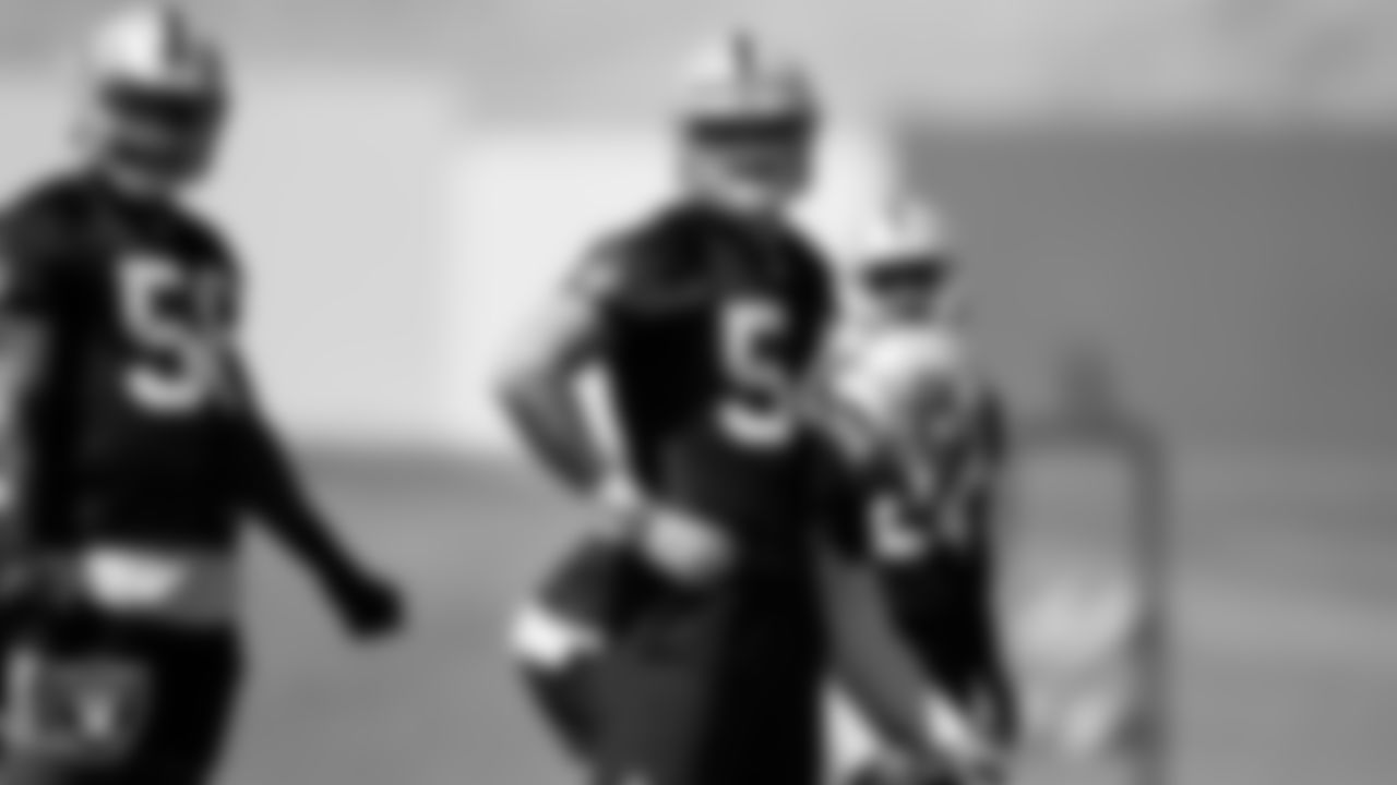 Las Vegas Raiders defensive end Zach VanValkenburg (54) at an Organized Team Activity (OTA).