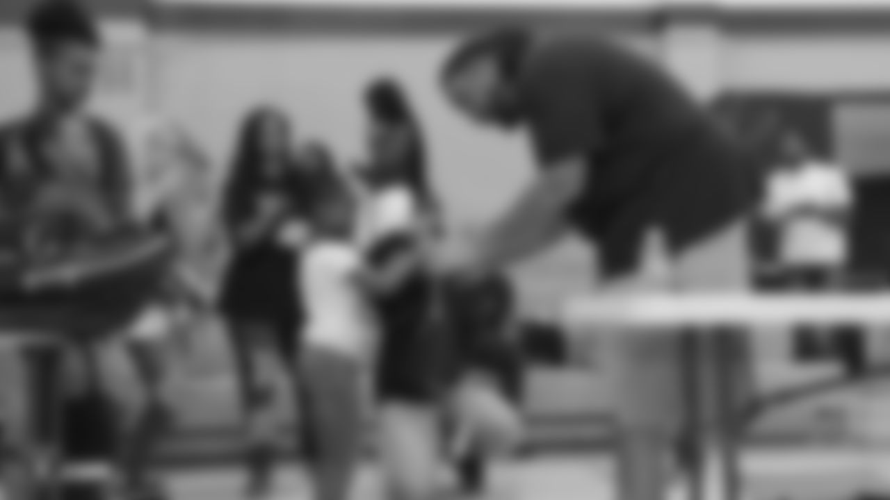 Oakland Raiders offensive tackle Donald Penn donates 160 backpacks filled with back-to-school essentials and supplies to local Oakland youth (ages 6-17) in need at East Oakland Youth Development Center, Wednesday, September 26, 2018, in Oakland, California.