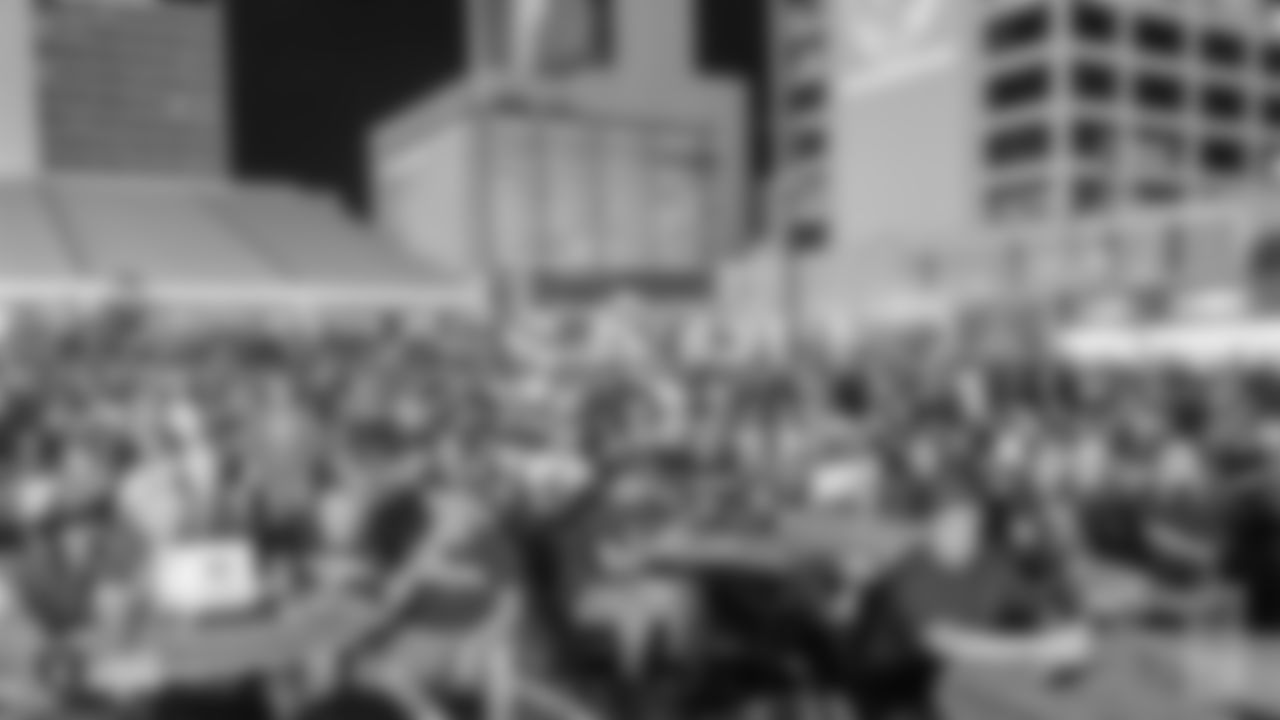 Raiders fans enjoy the FOX5 Las Vegas Watch Party during a preseason game against the Packers at Downtown Las Vegas Events Center, Friday, August 24, 2018, in Las Vegas, Nevada.