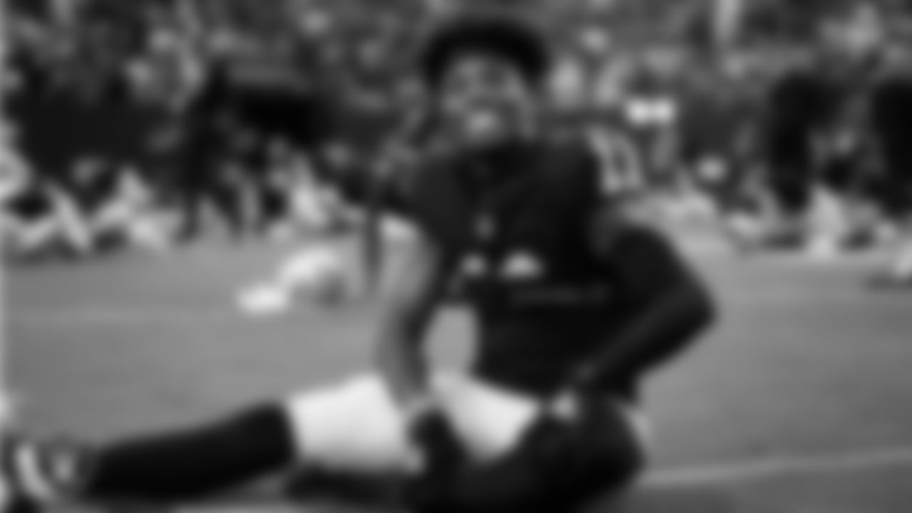 Las Vegas Raiders wide receiver Henry Ruggs III (11) warming up before the preseason home game against the Seattle Seahawks at Allegiant Stadium.
