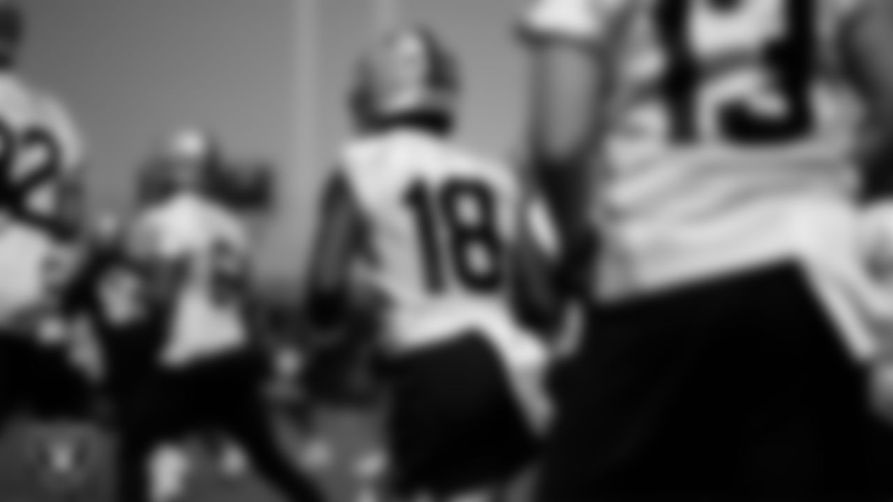 Las Vegas Raiders wide receiver Jordan Veasy (18) during Mandatory Minicamp.