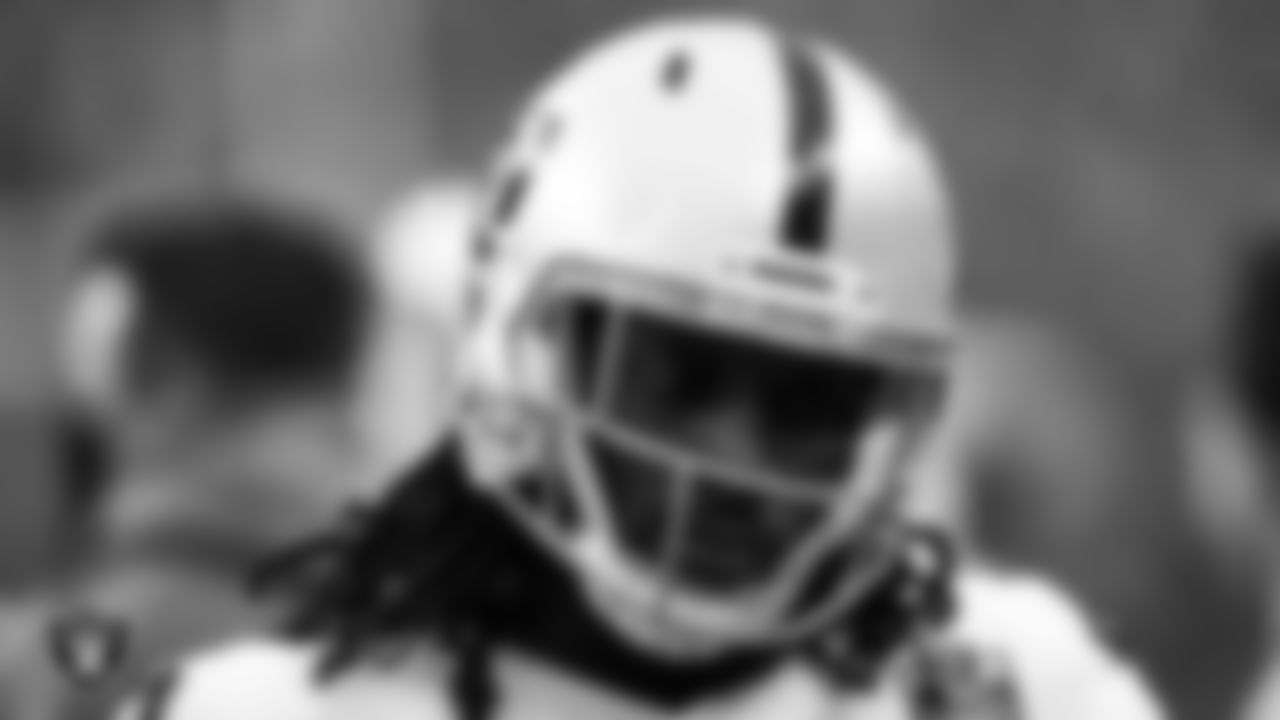Las Vegas Raiders linebacker Cory Littleton (42) on the sidelines during the Las Vegas Raiders regular season away game against the Denver Broncos.