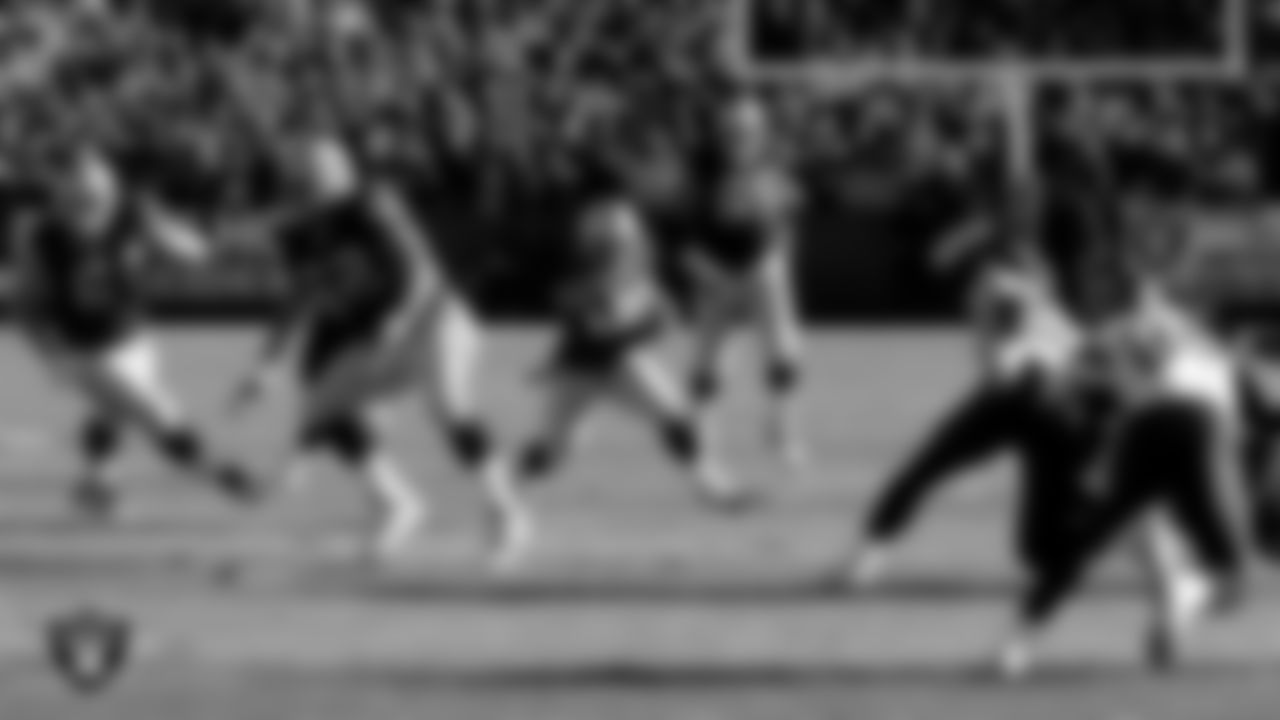 The Raiders during the regular season home game against the San Diego Chargers at McAfee Coliseum, Sunday, November 21, 2004, in Oakland, Calif.