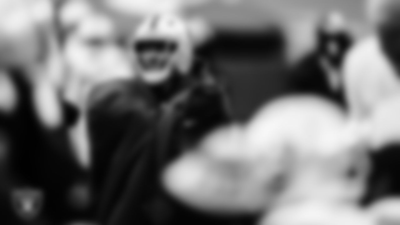 Las Vegas Raiders safety Lamarcus Joyner (29) on the sidelines during the Las Vegas Raiders regular season away game against the Cleveland Browns.