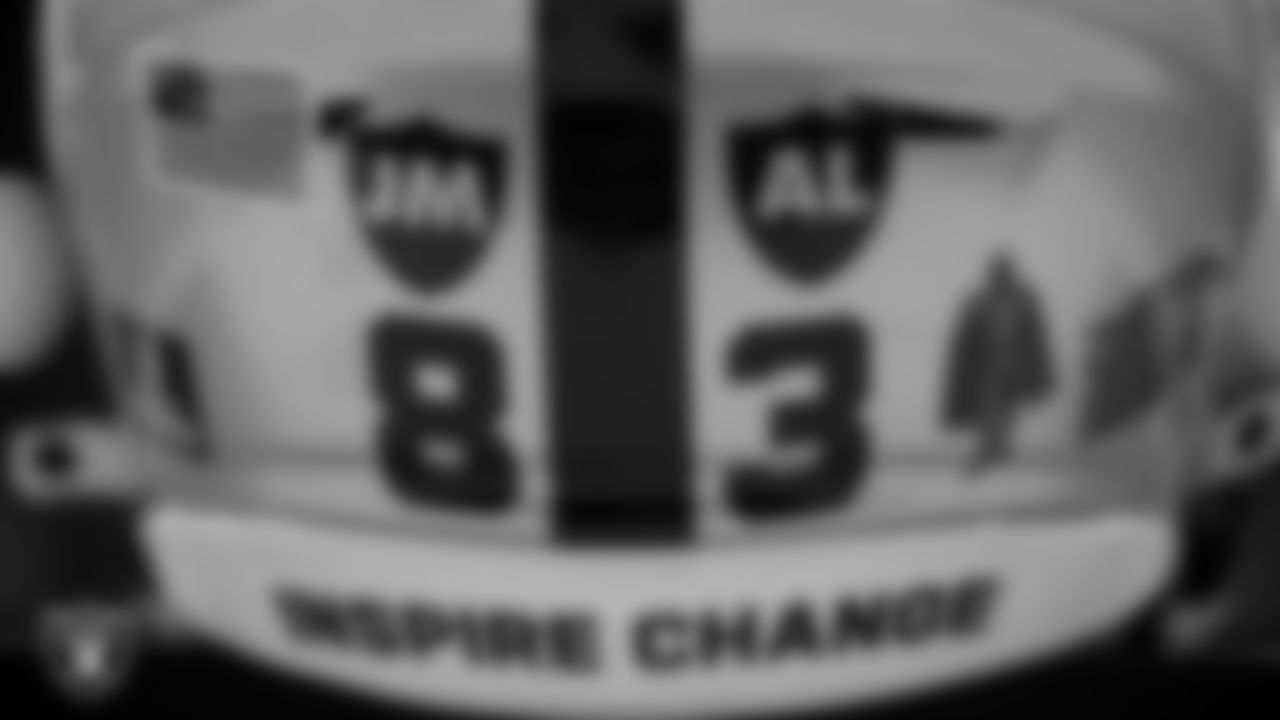 The locker room prior to the Las Vegas Raiders' arrival for their regular season home game against the Los Angeles Chargers.