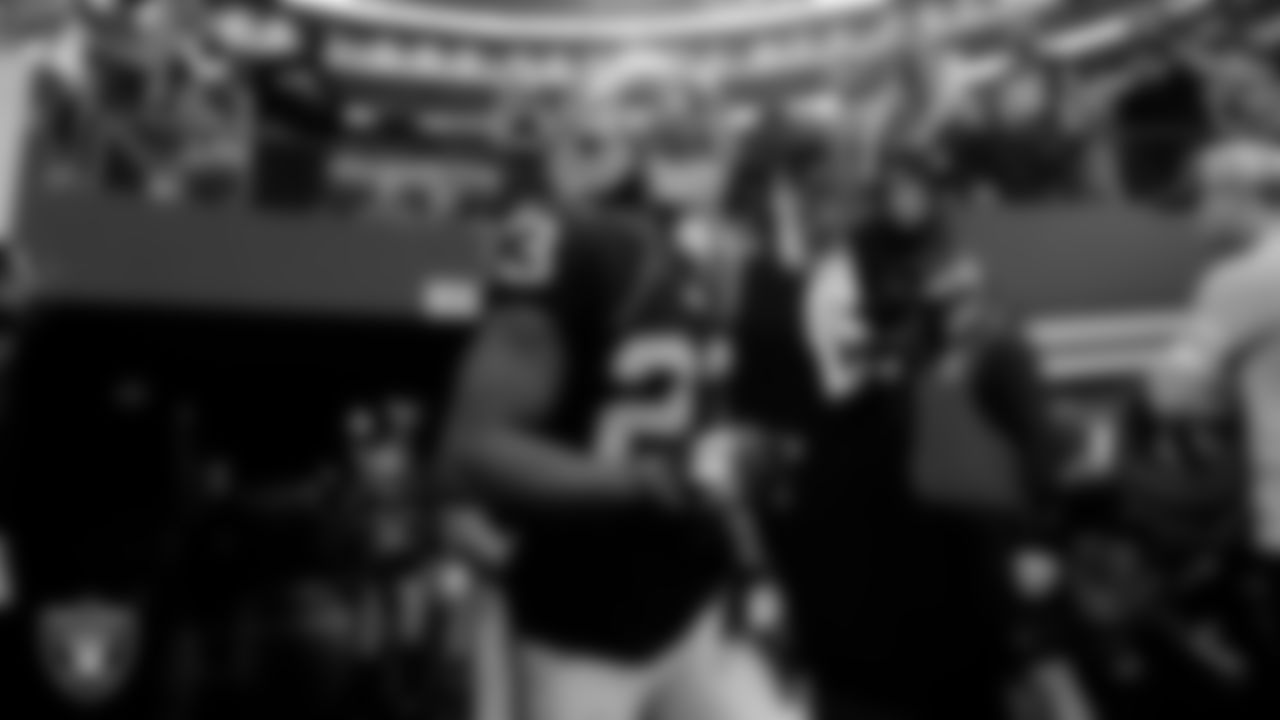 Las Vegas Raiders running back Kenyan Drake (23) walks down the tunnel before the regular season away game against the Dallas Cowboys.