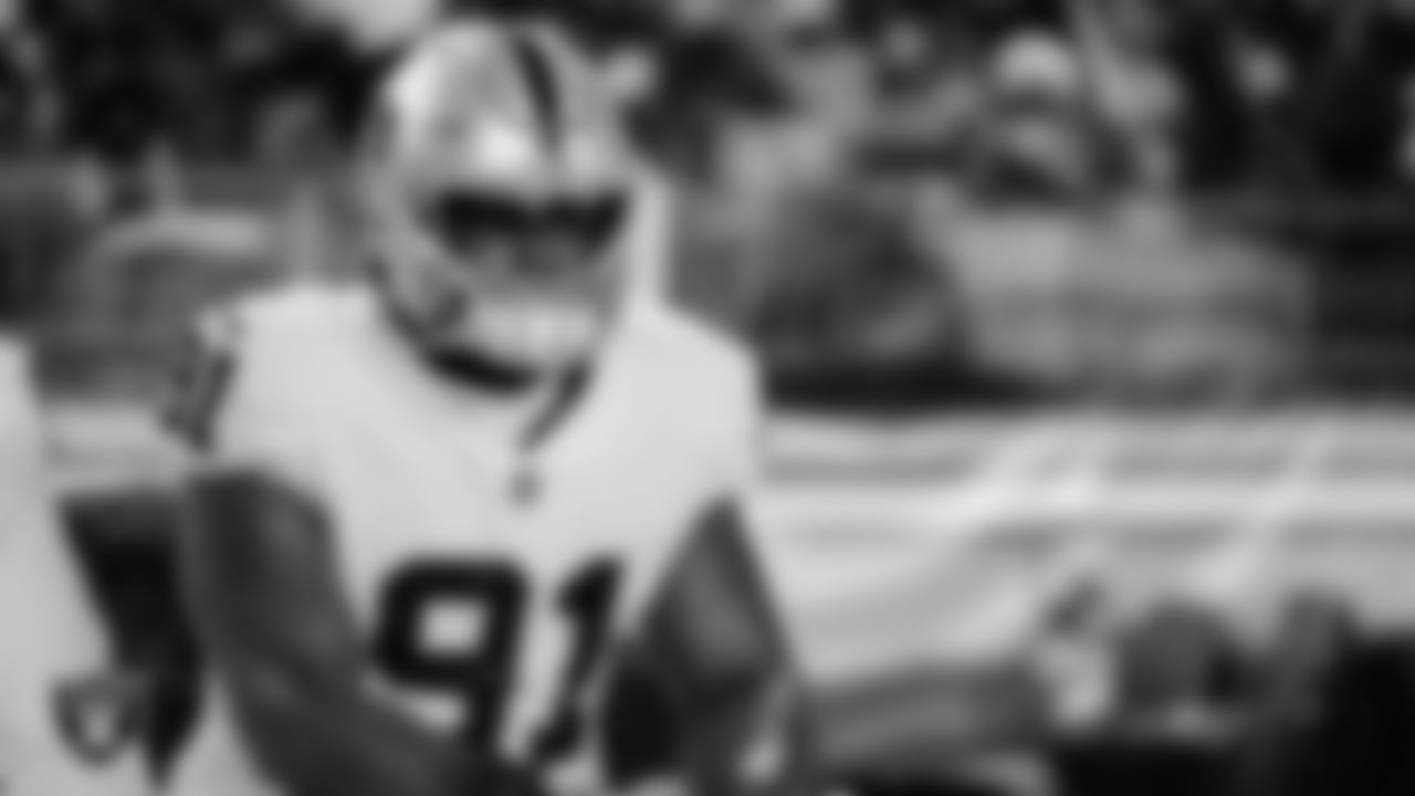 Las Vegas Raiders defensive tackle Bilal Nichols (91) on the bench before the regular season away game against the Pittsburgh Steelers at Acrisure Stadium.