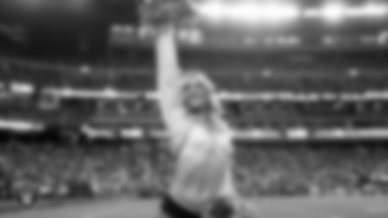 Raiderette Kennedy on the sidelines during the regular season home game against the Los Angeles Chargers at Allegiant Stadium.