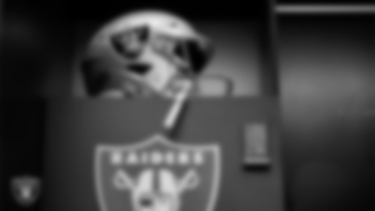 The locker room prior to the Las Vegas Raiders' arrival for their regular season home game against the Indianapolis Colts at Allegiant Stadium.