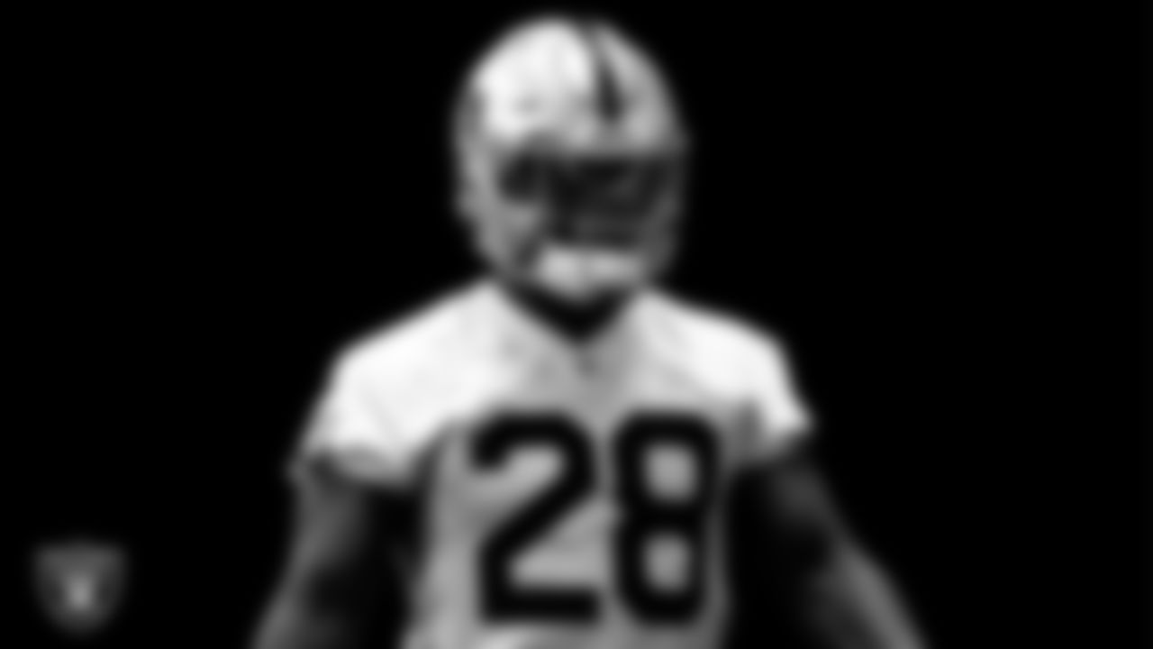 Las Vegas Raiders running back Josh Jacobs (28) during practice.