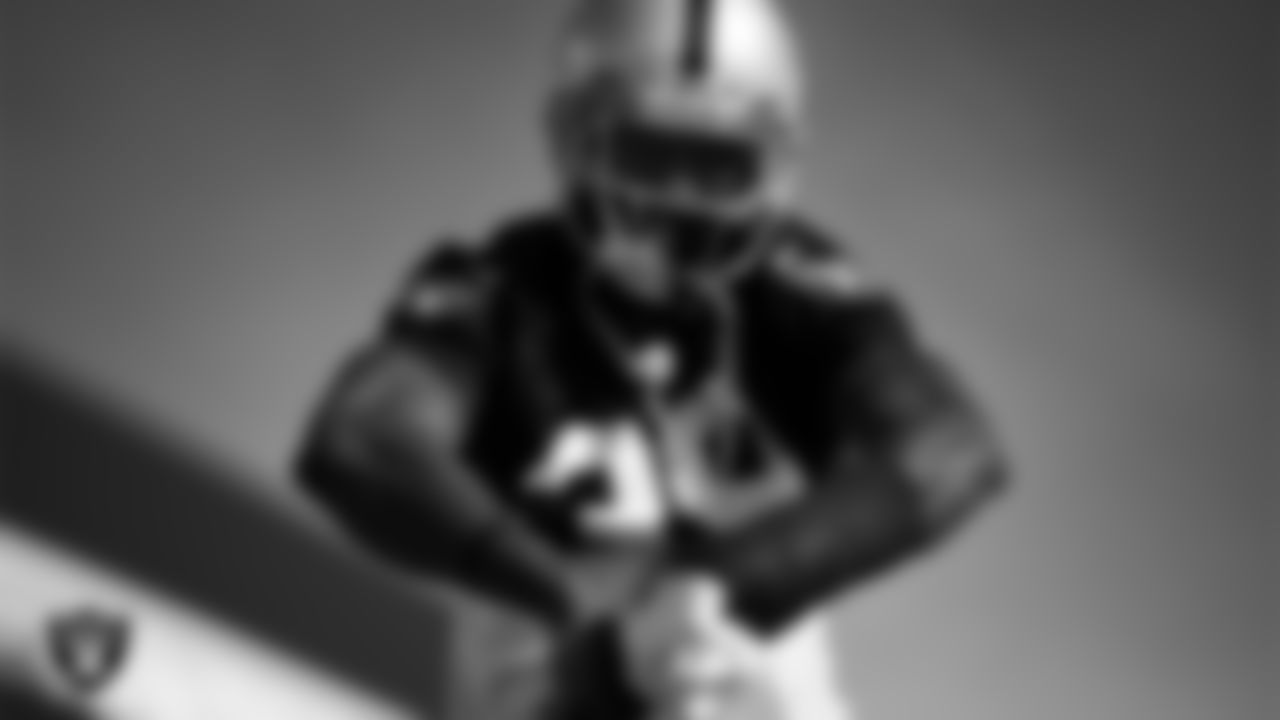 Las Vegas Raiders cornerback Nate Hobbs (39) during practice at Intermountain Healthcare Performance Center.