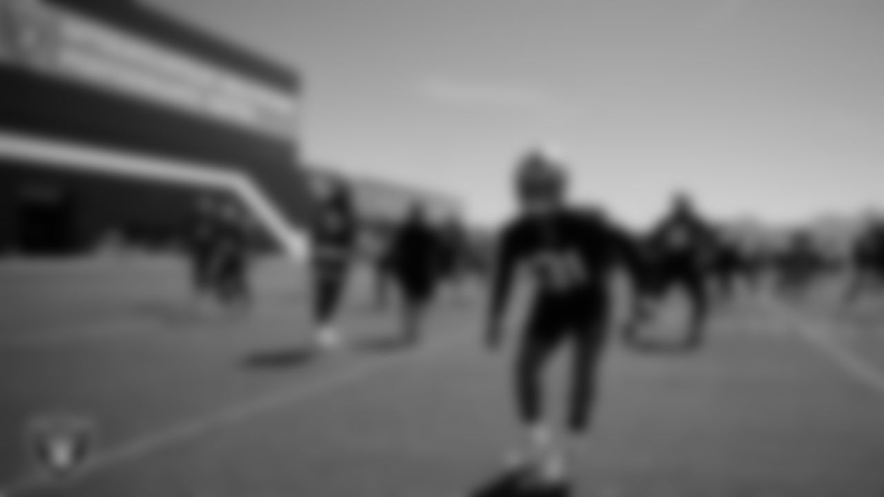 Las Vegas Raiders cornerback Cre'Von LeBlanc (31) at an Organized Team Activity (OTA).
