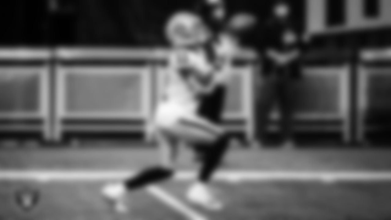 Las Vegas Raiders wide receiver Henry Ruggs III (11) returns a kickoff during the regular season away game against the Atlanta Falcons.