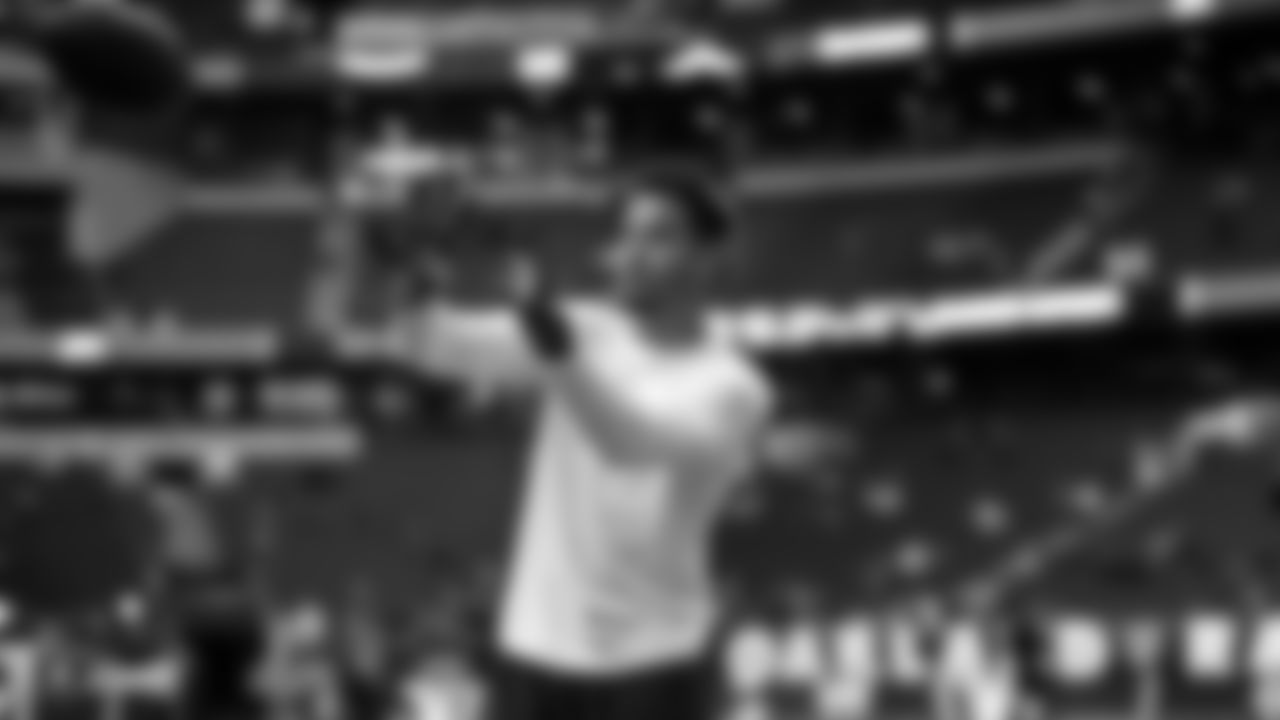 Raiders wide receiver Keelan Doss (18) warming up before the game against the Chicago Bears at Tottenham Hotspur Stadium.