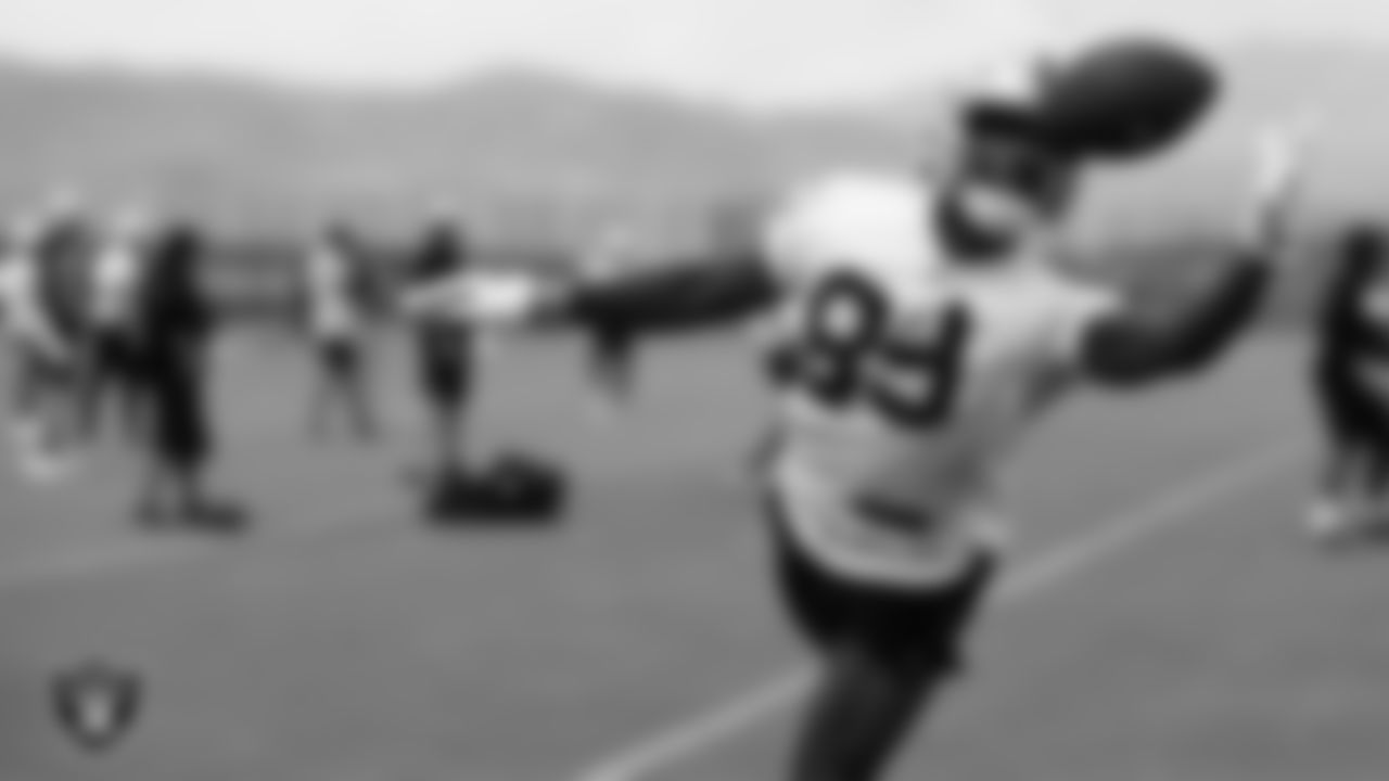 Las Vegas Raiders wide receiver Bryan Edwards (89) at an Organized Team Activity (OTA).