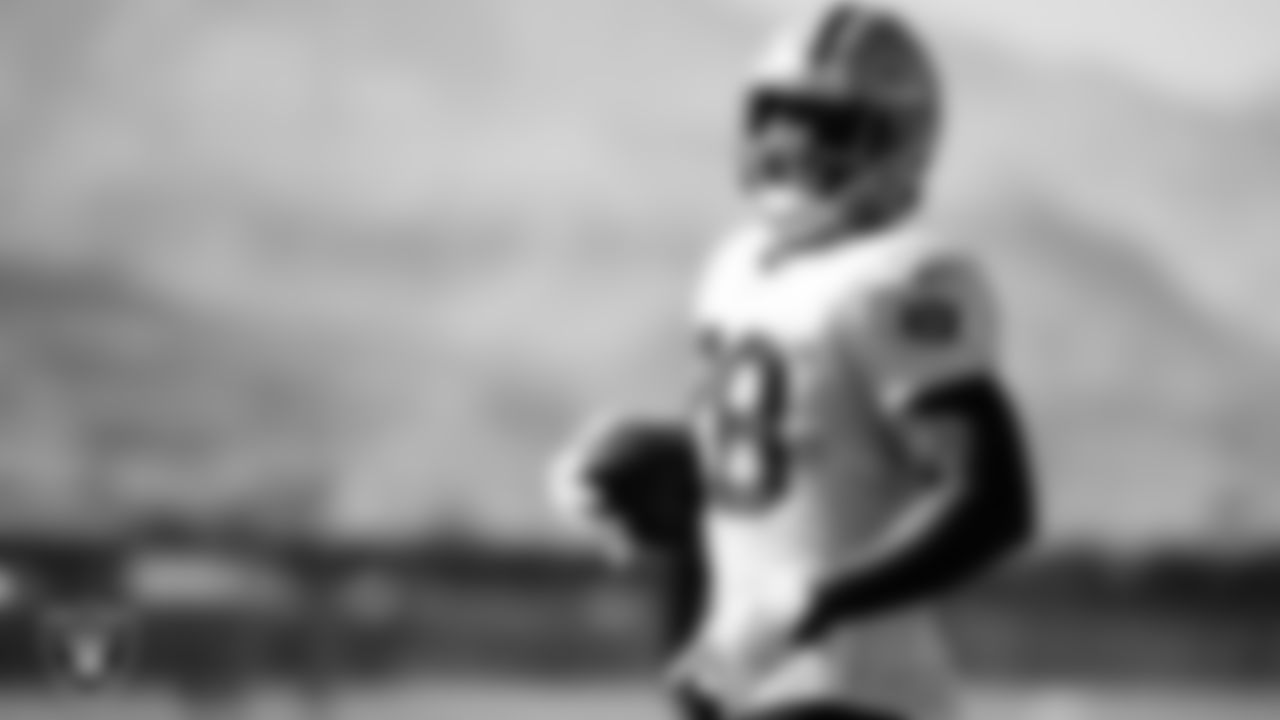 Las Vegas Raiders running back Josh Jacobs (28) during practice.