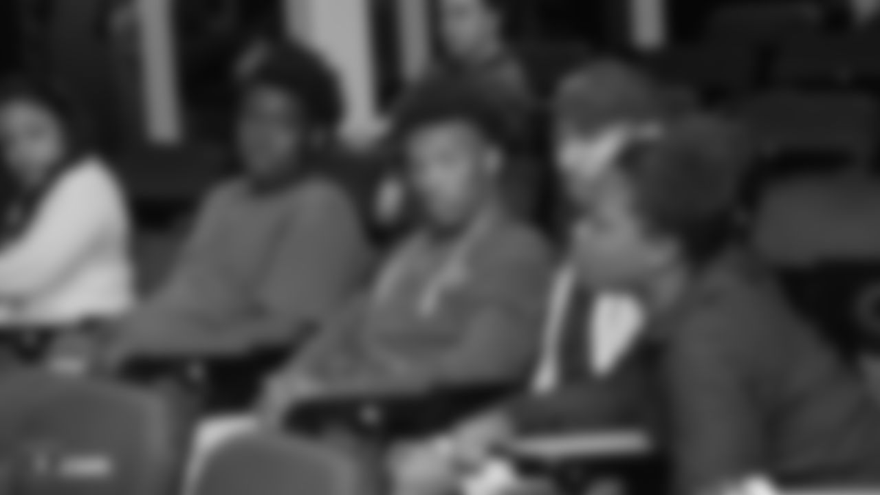 Oakland Raiders running back Jalen Richard gives 20 kids from Youth Alive, an after school program whose mission is to prevent violence and create young leaders, a tour of the Oakland Raiders Practice facility as well as conduct a question and answer session with the group, Monday, June 4, 2018, in Alameda, California.