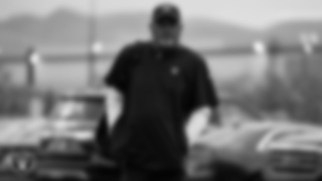 Las Vegas Raiders alumnus George Atkinson arrives for 2021 Pre-Training Camp.