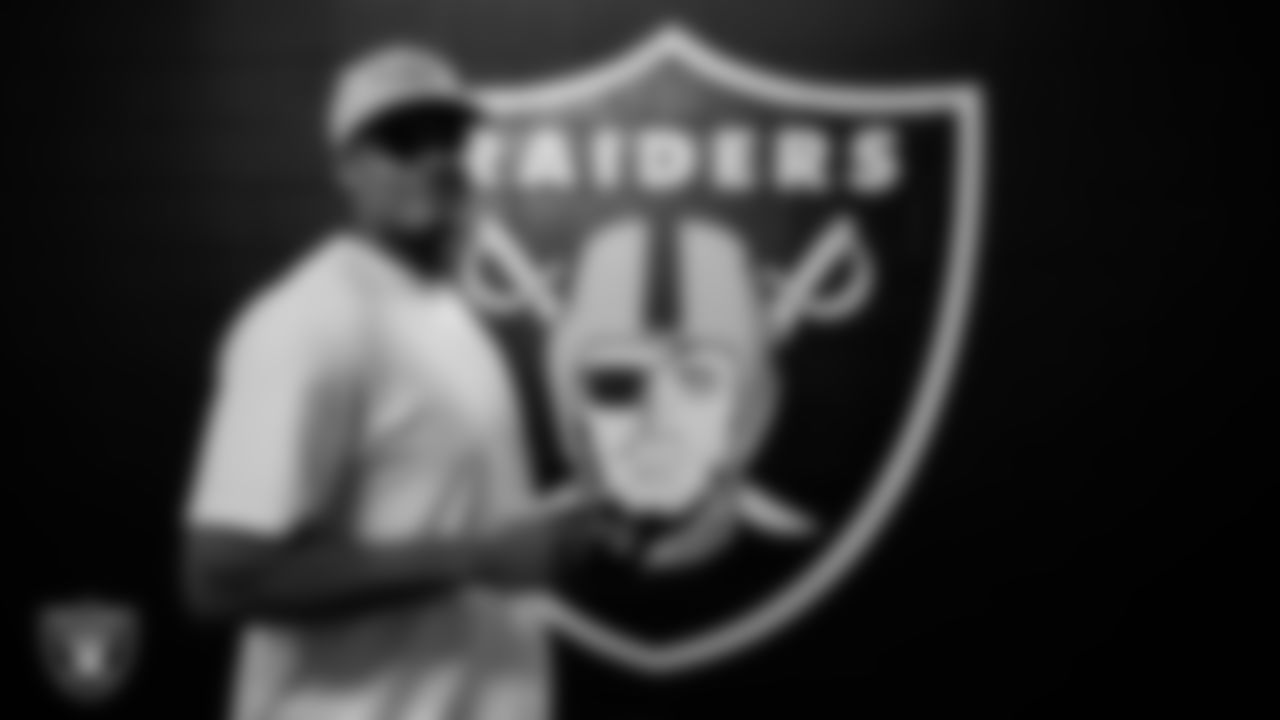 Las Vegas Raiders defensive end Isaac Rochell (96) arrives to the regular season home game against the Pittsburgh Steelers at Allegiant Stadium.