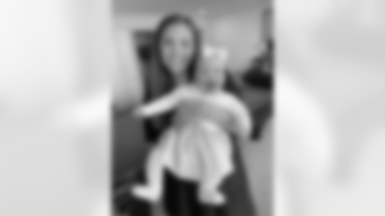 Las Vegas Raiders kicker Daniel Carlson's wife and daughter.