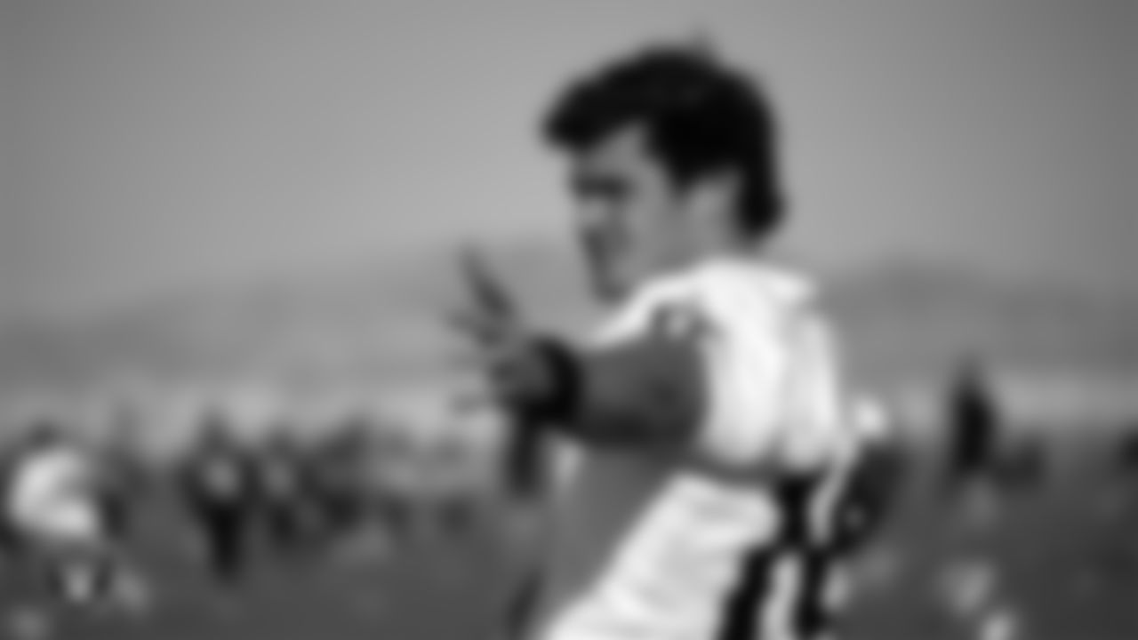 Las Vegas Raiders wide receiver Dillon Stoner (16) on the field for Mandatory Minicamp.