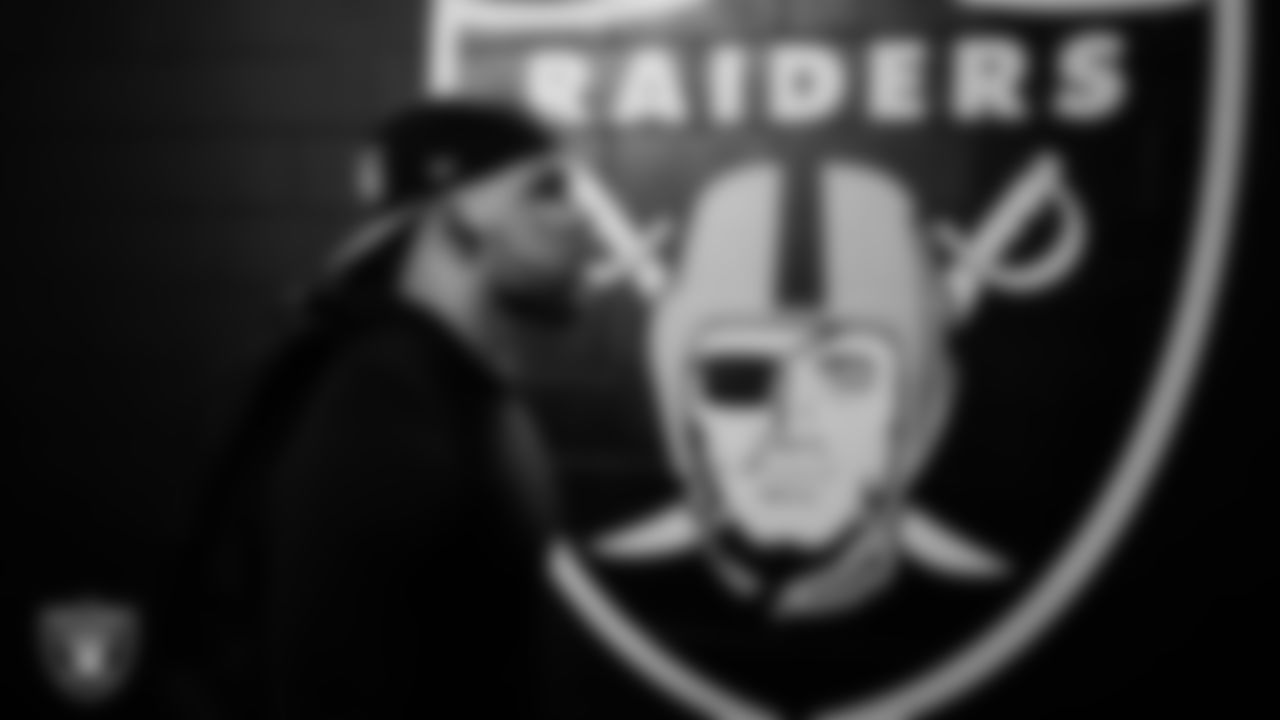 Las Vegas Raiders linebacker Curtis Bolton (36) arrives to the regular season home game against the Pittsburgh Steelers at Allegiant Stadium.
