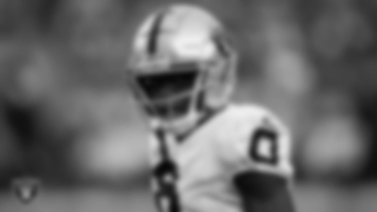 Las Vegas Raiders cornerback Jakorian Bennett (0) lines up before the snap during the regular season away game against the Denver Broncos at Empower Field at Mile High.