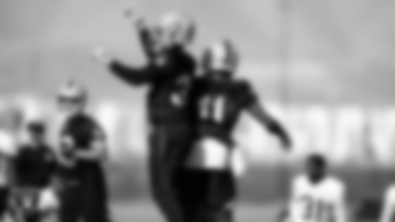 Las Vegas Raiders running back Lynn Bowden Jr. (33) and wide receiver Henry Ruggs III (11) on the field for practice at 2020 Training Camp.