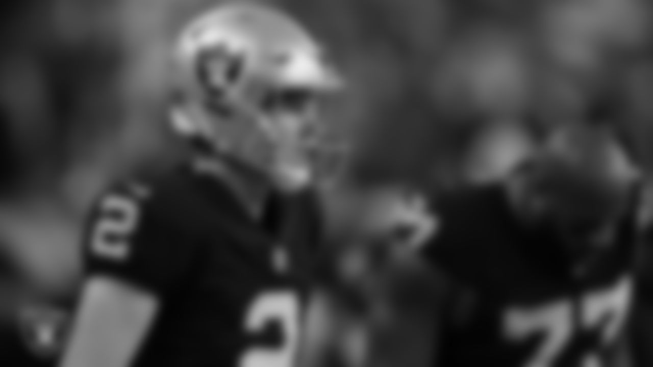 Las Vegas Raiders kicker Daniel Carlson (2) on the sidelines during the regular season home game against the Los Angeles Chargers.