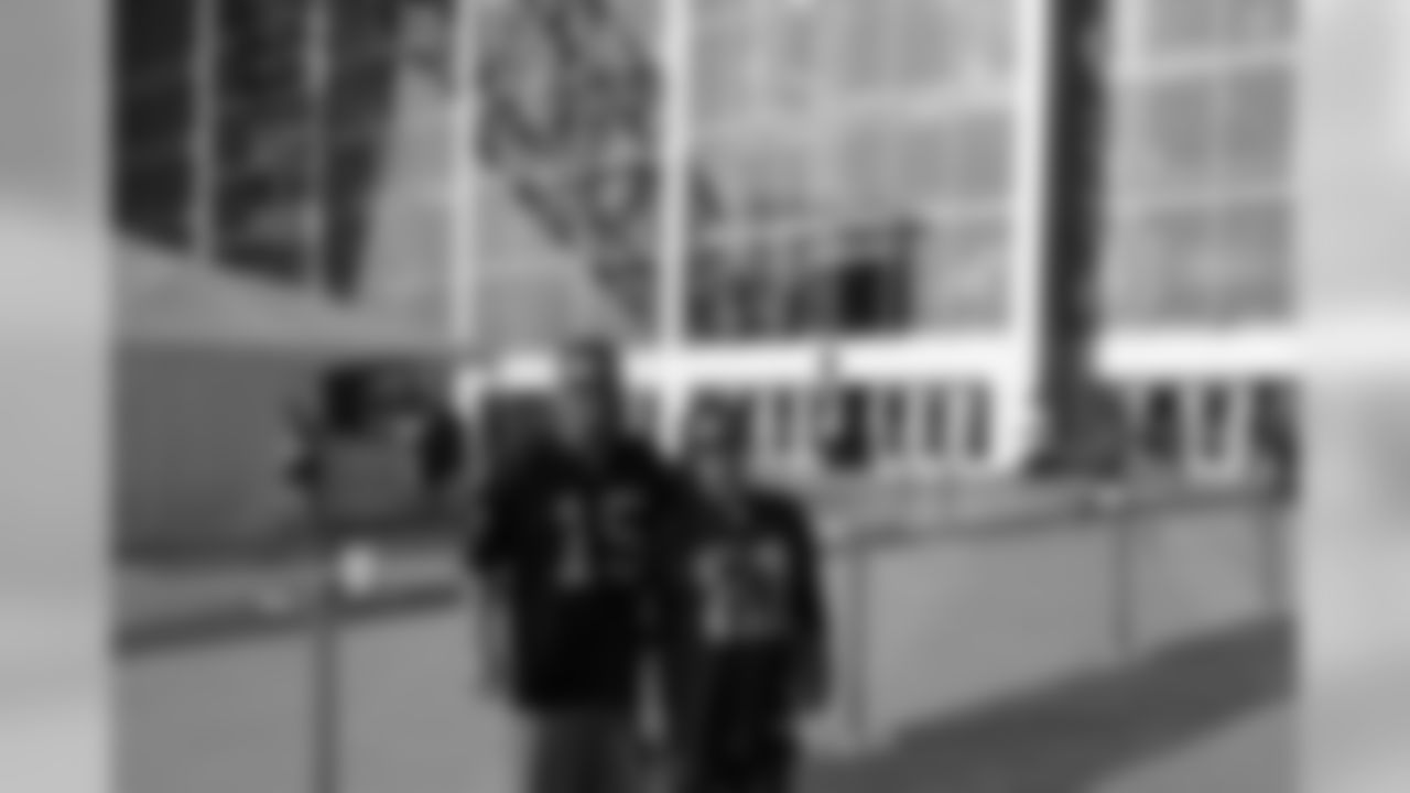 Darren and Missy outside Cowboys Stadium for the Raiders preseason game