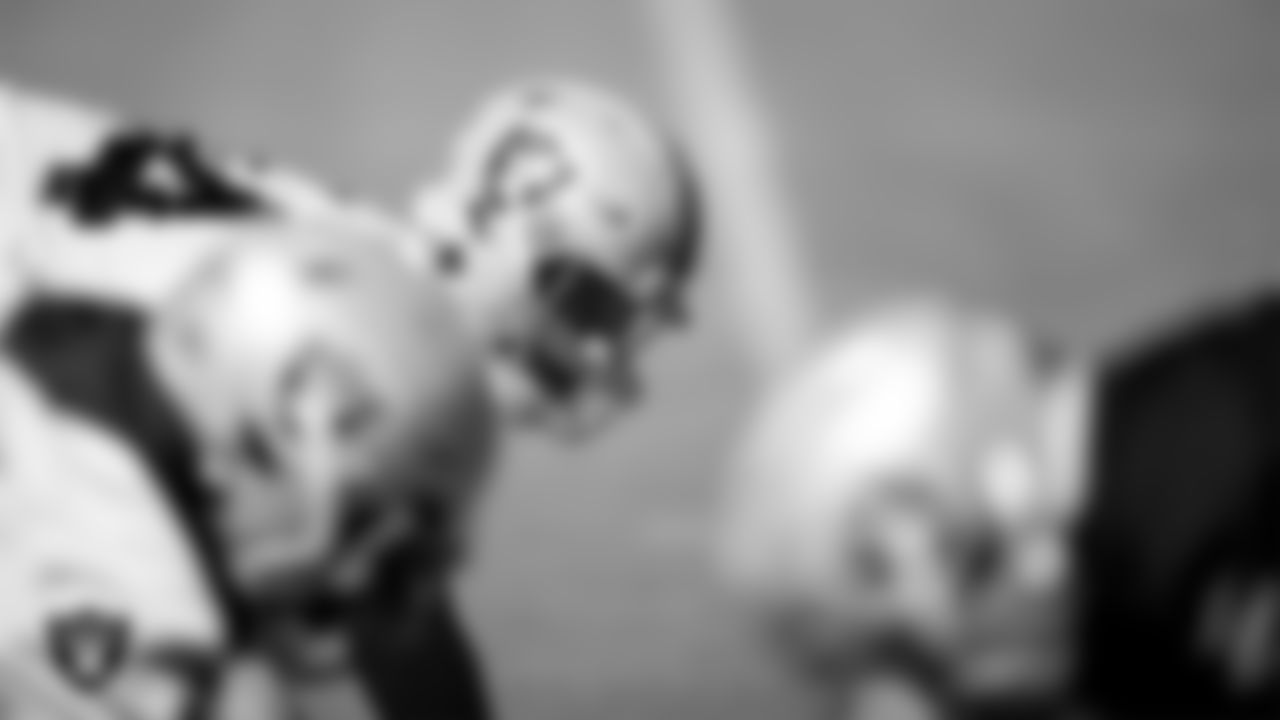 Las Vegas Raiders defensive end Carl Nassib (94) during practice.