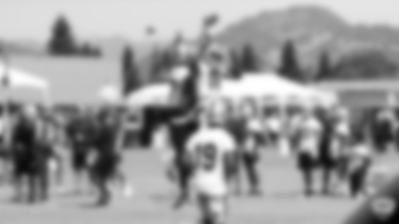 Raiders wide receiver Marcell Ateman (88) and wide receiver Tyrell Williams (16) on the field for practice at 2019 Training Camp.