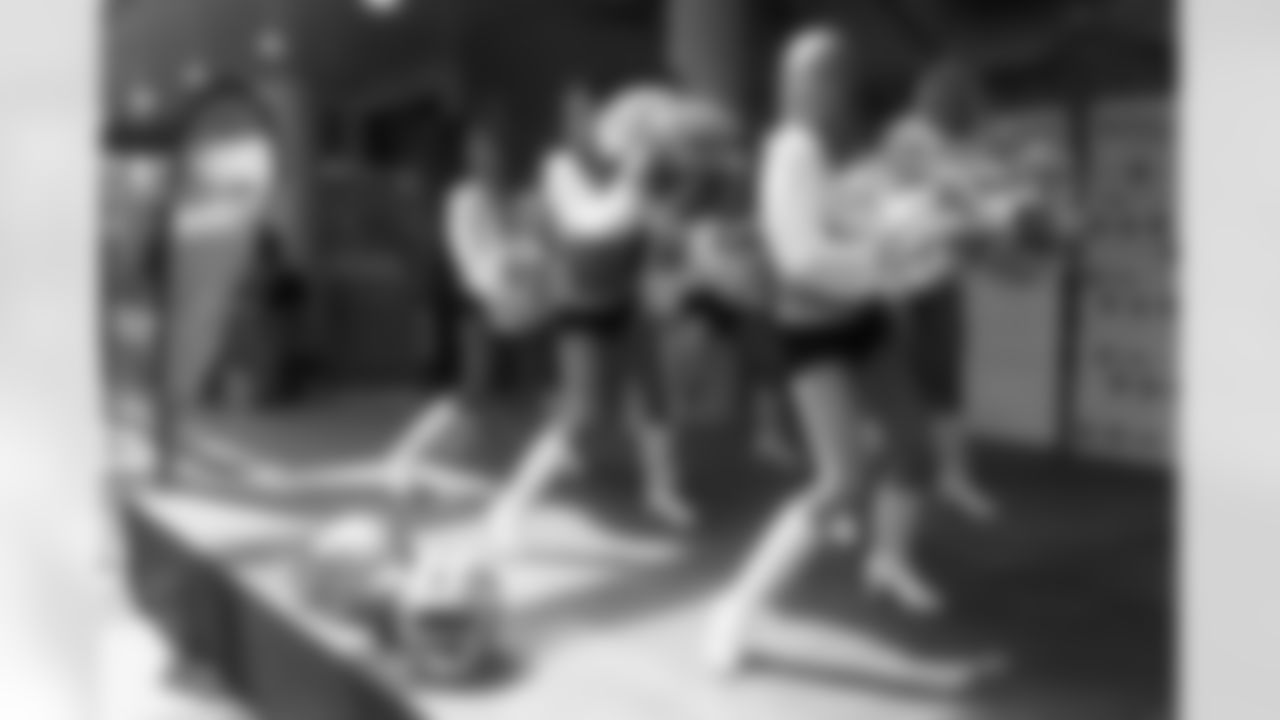 Raiderettes perform at a Eurobowl pep rally at the Rathaus Galerien Mall.