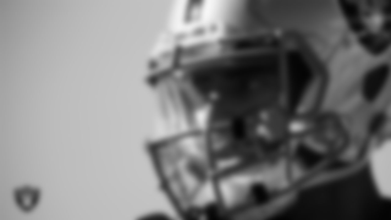 Las Vegas Raiders quarterback Marcus Mariota (8) during practice at Intermountain Healthcare Performance Center.