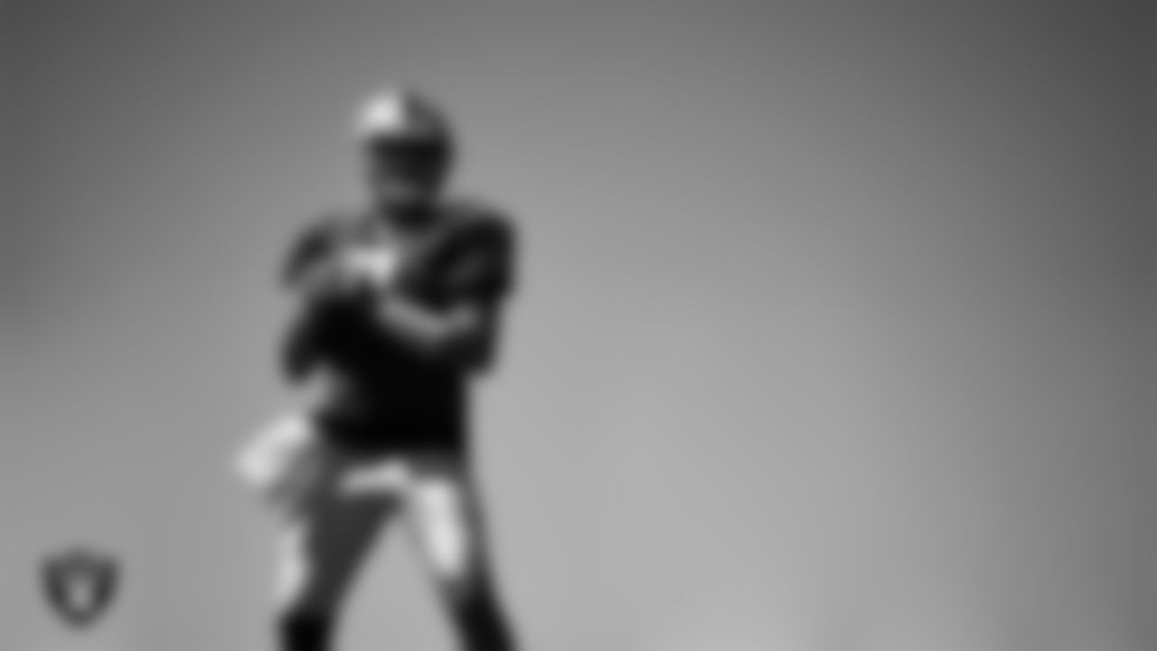 Las Vegas Raiders quarterback Brian Hoyer (7) during practice at Intermountain Health Performance Center.