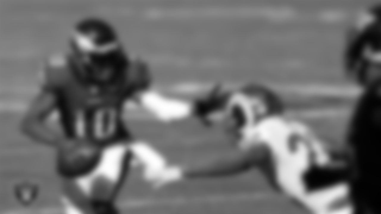 WR DeSean Jackson
Previous teams: Philadelphia Eagles (2008–13), Washington Redskins (2014–16), Tampa Bay Buccaneers (2017–18), Philadelphia Eagles (2019–20), Los Angeles Rams (2021)