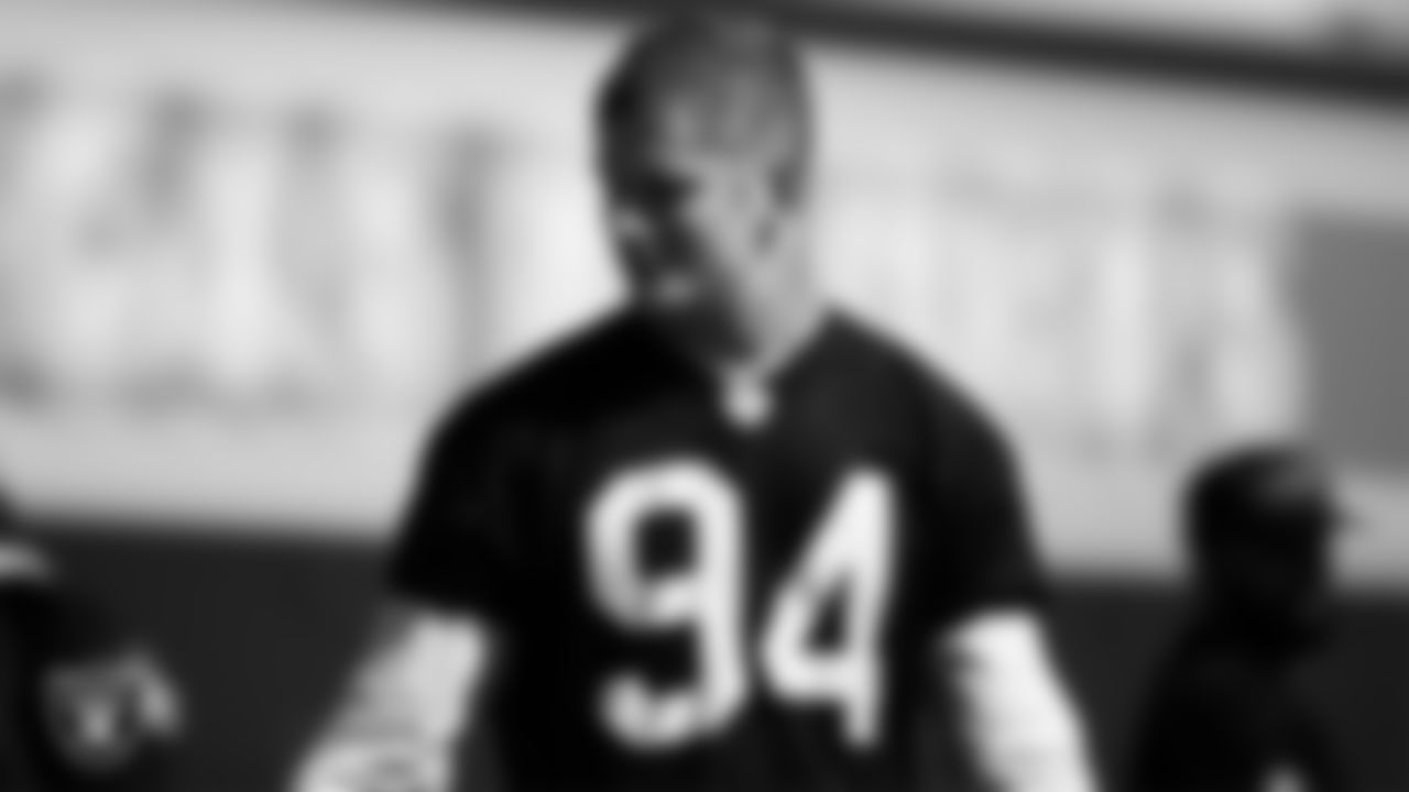 Las Vegas Raiders defensive end Carl Nassib (94) during practice at Intermountain Healthcare Performance Center.