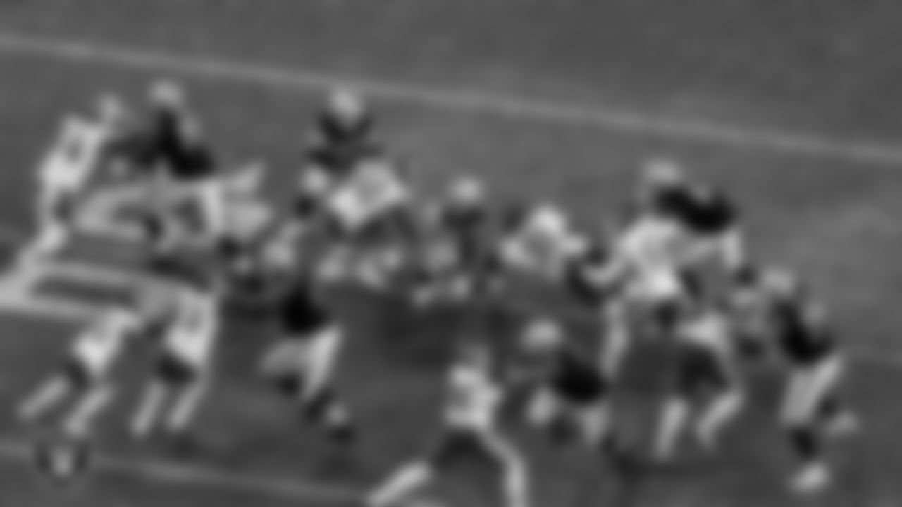 Las Vegas Raiders running back Josh Jacobs (28) rushes during the regular season home game against the Kansas City Chiefs.