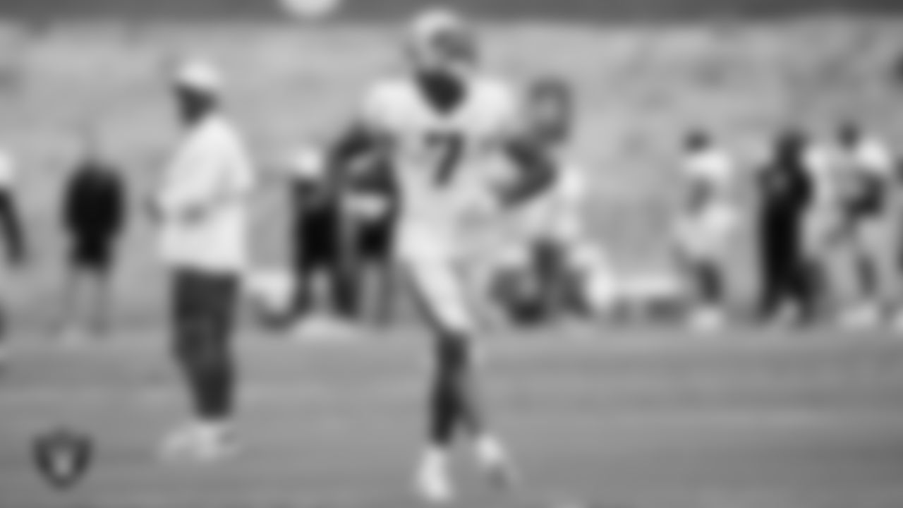 Las Vegas Raiders wide receiver Zay Jones (7) on the field for a joint practice with the Los Angeles Rams at 2021 Training Camp at California Lutheran University.